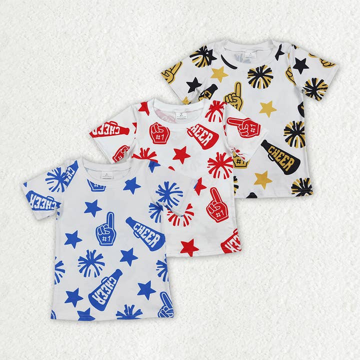 Sibling Baby Girls Boys Cheer Team Tee Shirts Tops for wholesale by Aier Wholesale
