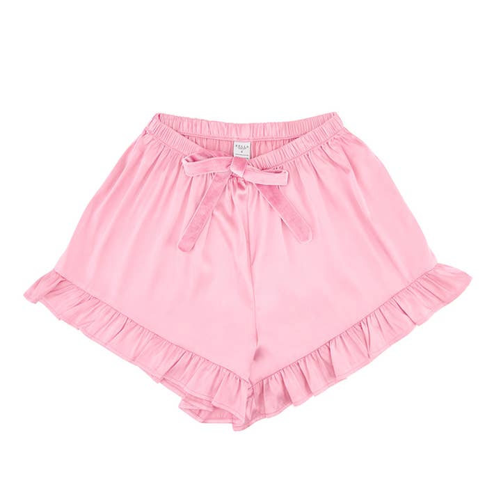 Bella Sleep + Spa - Wholesale Sleepwear Set - Women's - Cami + Velvet Ruffled Short - Pink