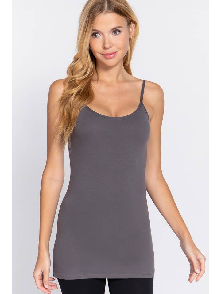 Active Basic | Active USA - Wholesale Camisole - Women's - Basic Tunic Cami w/adjustable Spaghetti Straps33