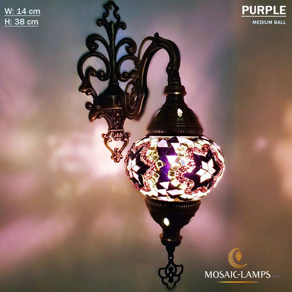 Mosaic Lamps - Wholesale Sconce - Turkish Mosaic Single Medium Globe Wall Lamp, Traditional Moroccan Vintage Ceiling Sconce, Handmade Marrakech Bedroom Living Room Wall Lights13