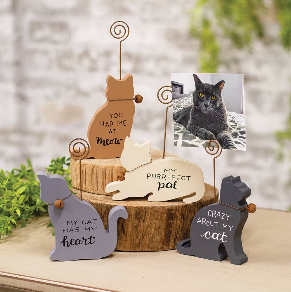 The Hearthside Collection - Wholesale Picture Frame Stand - My Cat Has My Heart Photo Holder, 4 Assorted1