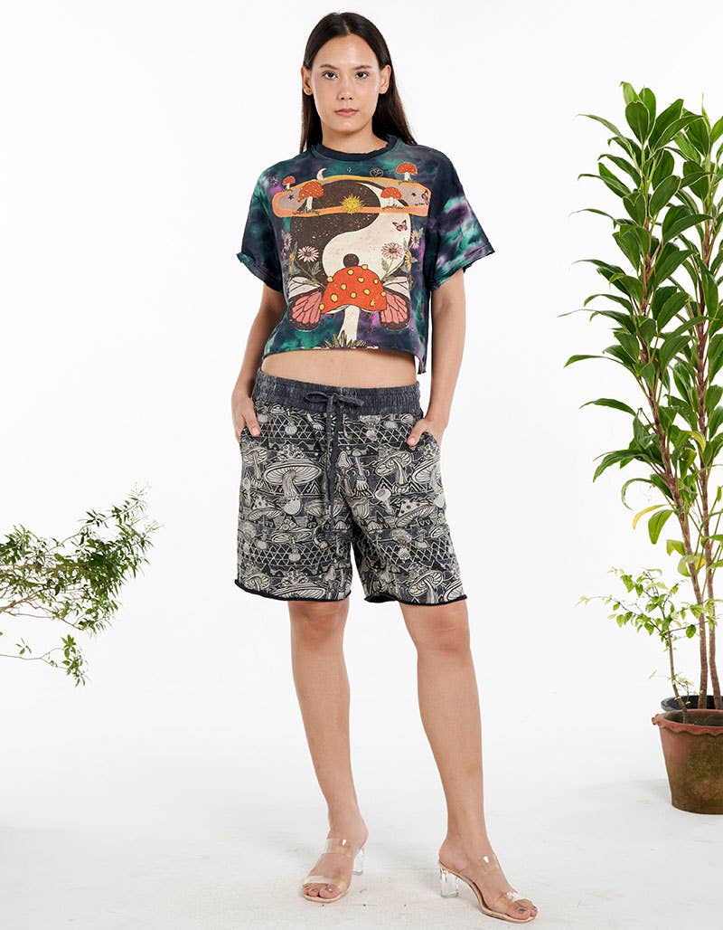 Kathmandu Imports - Wholesale Screen Printed T-Shirt - Women's - COTTON CROP TOP (TH-1857PK)