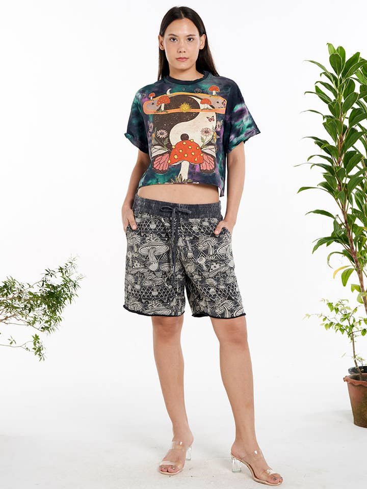 Kathmandu Imports - Wholesale Screen Printed T-Shirt - Women's - COTTON CROP TOP (TH-1857PK)0