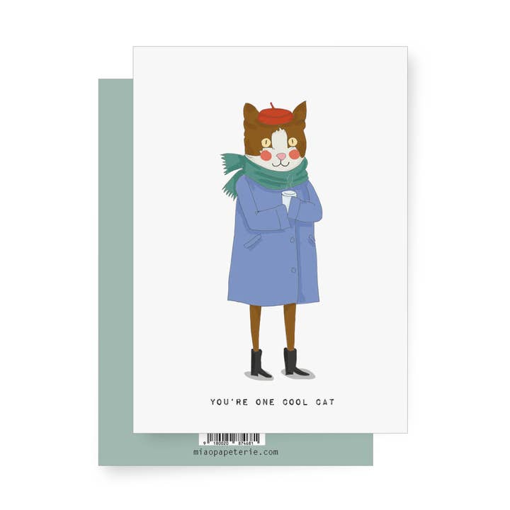 Chat | Carte pliante pour la vente par MIAO Papeterie