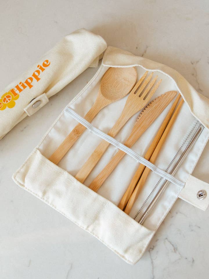 Bamboo Cutlery Utensils Set for wholesale by Eco Hippie Co.