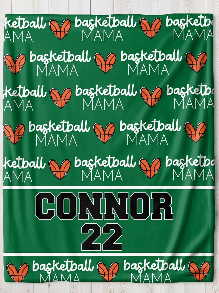 Personalized Basketball Mama Blanket for wholesale by Monogram Junkie