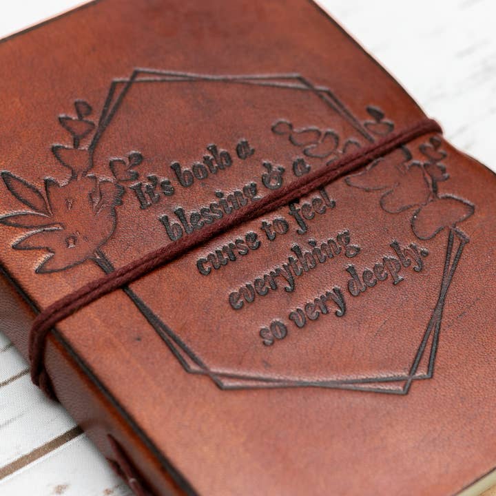 Soothi | Containers Of Creativity - Wholesale Journal/Diary - Feel Deeply Quote Leather Journal