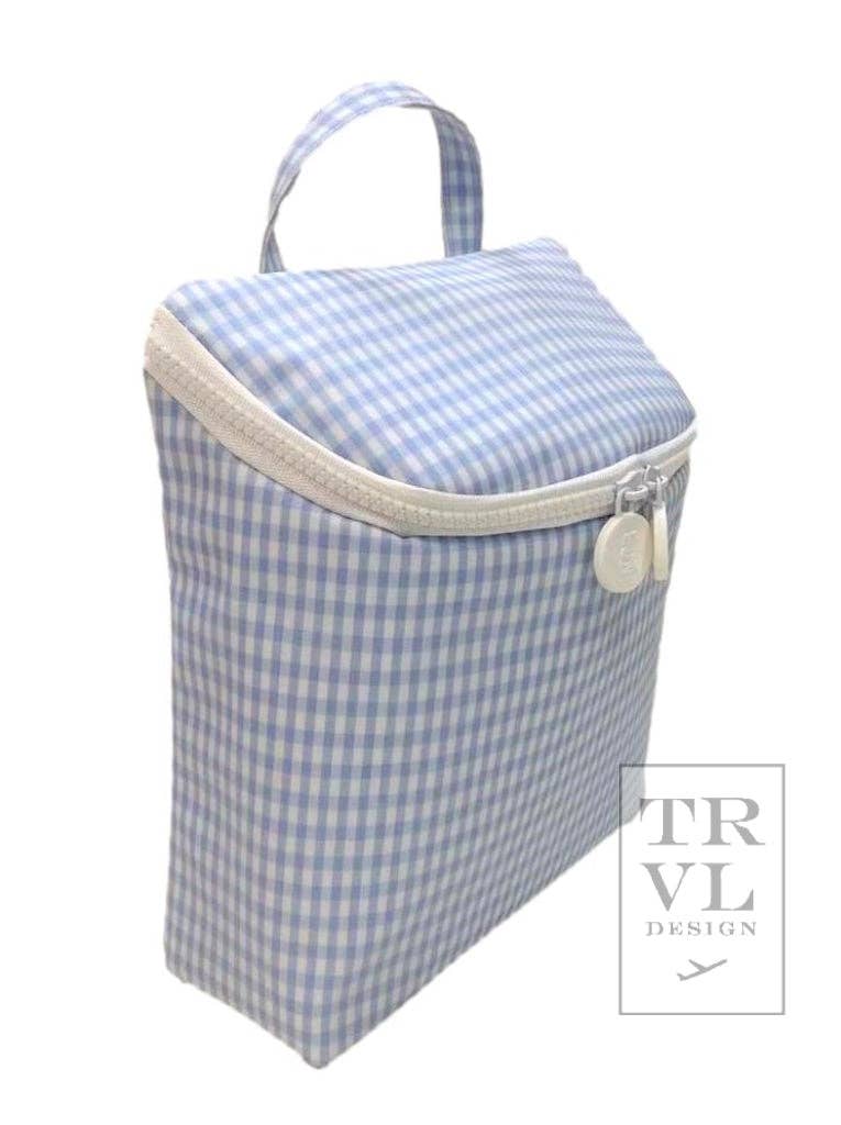 Take Away Lunch Bag - Insulated Gingham Mist for wholesale on Faire3