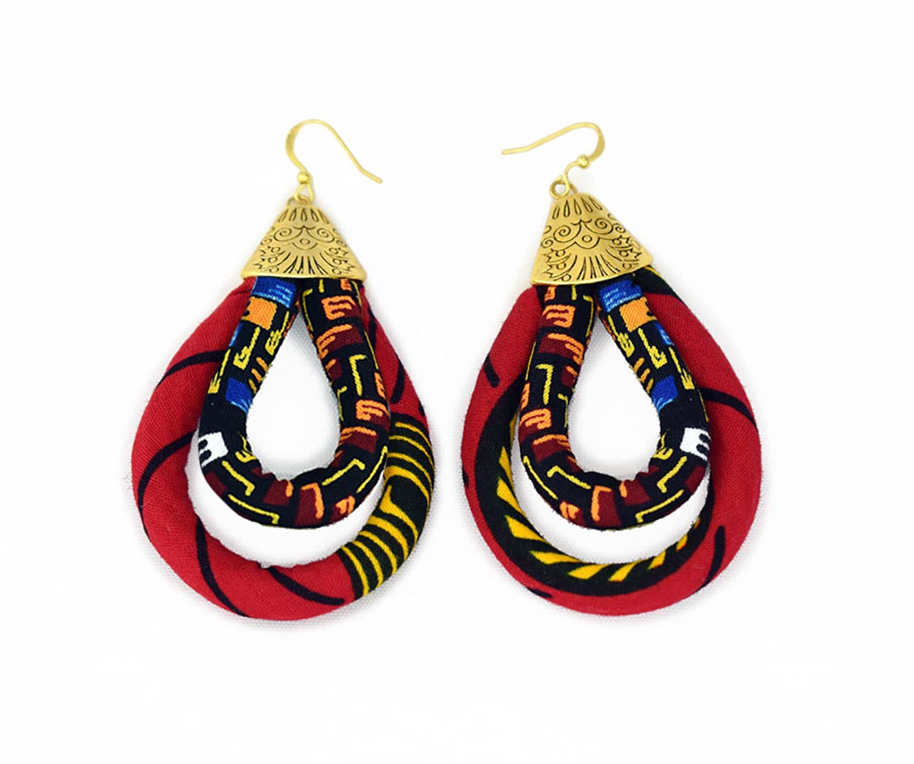 Cloth & Cord, LLC - Wholesale Dangle Earrings - Mini Double Loop Earring | Ketepa Print Earring1