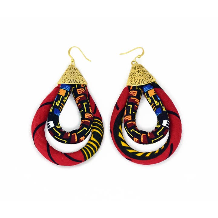 Cloth & Cord, LLC - Wholesale Dangle Earrings - Mini Double Loop Earring | Ketepa Print Earring1
