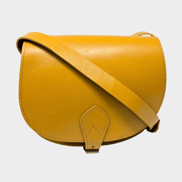 Sam Håndlavet Læder Sadeltaske – Gul for engroshandel hos Artisan Stories
