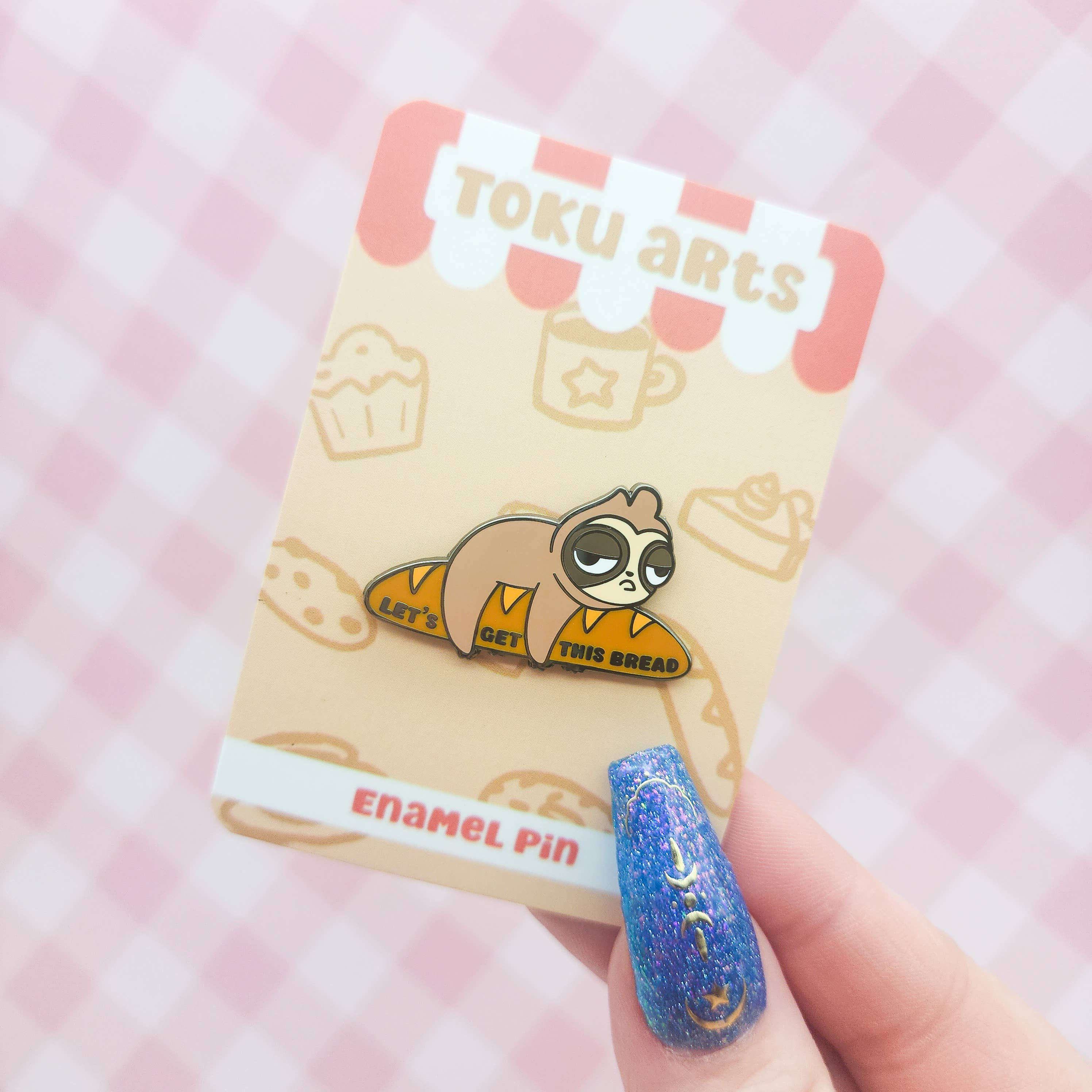 Toku Arts - Wholesale Lapel Pin/Button - Baguette Sloth Enamel Pin 1