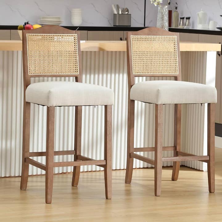 Counter Height Bar Stools Set 2 30 Inch Beige For Kitchen Island for wholesale on Faire0