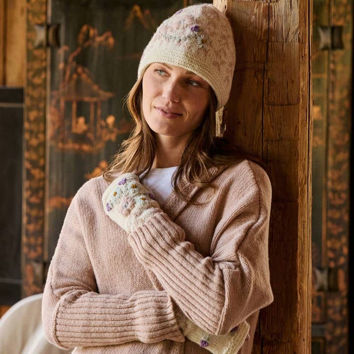 Lila Ecru Knit Beanie for wholesale by By Many Hands