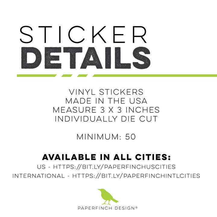 Paperfinch Design - Venta al por mayor Pegatina - Adhesivo de vinilo CHS - Charleston SC Airport Code