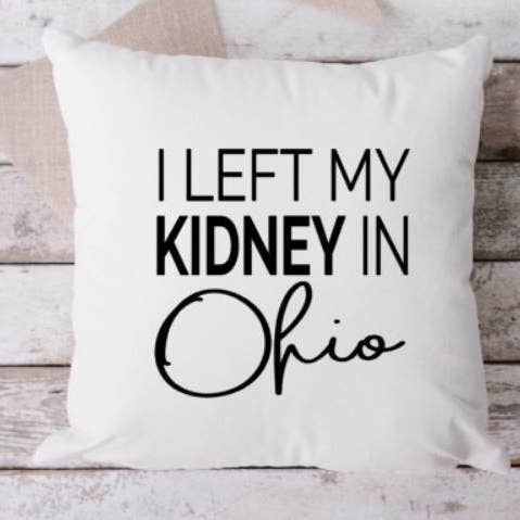 Left My Kidney In Pillow, Kidney Donor Pillow, Organ Donor Pillow, Throw Pillow, Living Donor Pillow, 18 x 18 Pillow, Pillow, White Pillow for wholesale by Brandi Dai Designs