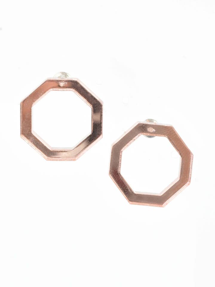 Octagons miroir en or rose pour la vente par The Paper Dress