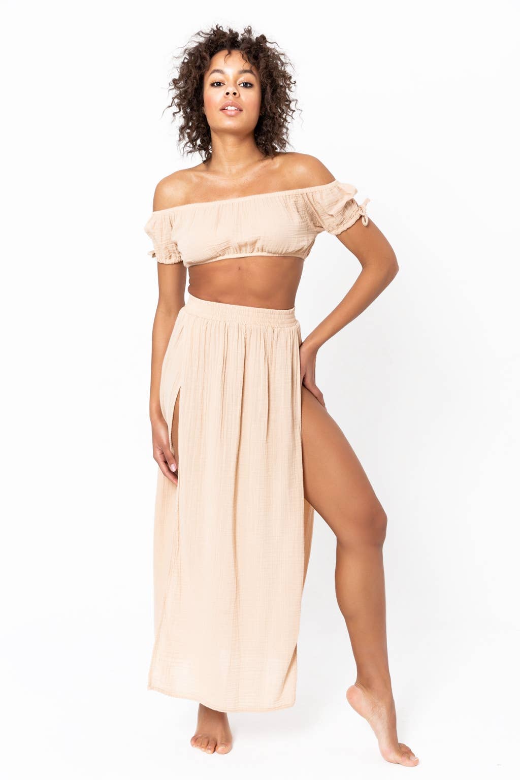 Heart Earth Craft - Vente Jupe – femme - Jupe d'été longue à double fente en coton noir (durable)10