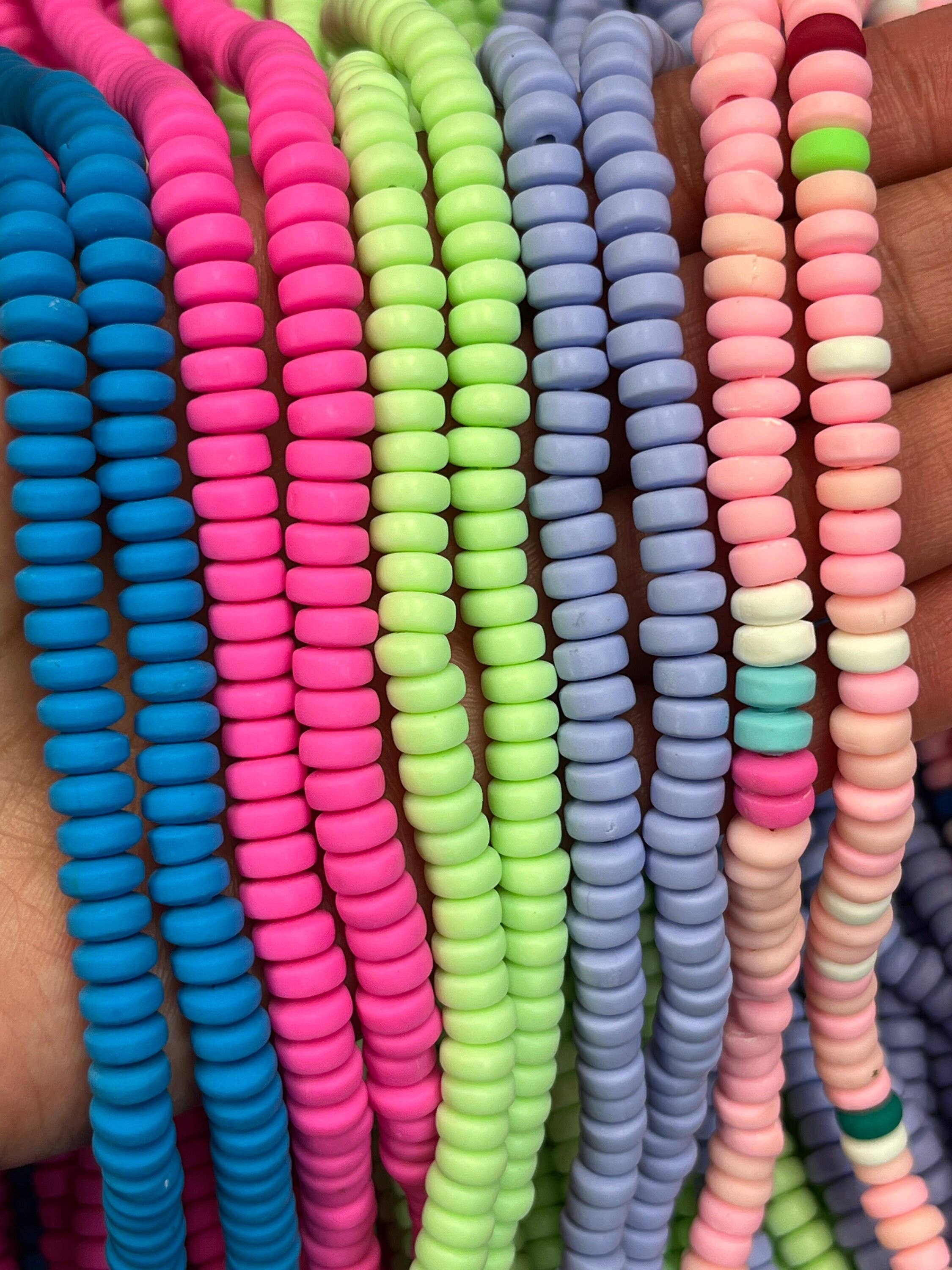 The Bead Bazaar - Wholesale Beads - Colorful Accent Beads, Bright Rondelle Faceted Disc Beads, Multicolor Pastel Beads, Bulk Beads For Jewelry Making, Jewelry Suppy, Flat Disc Bead6