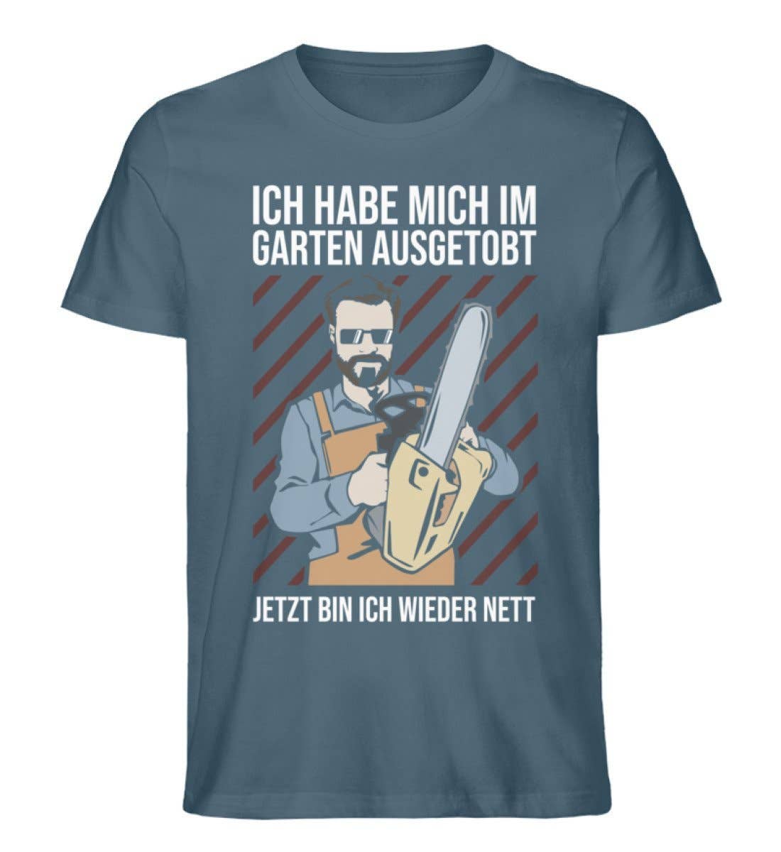 GARTENFAN - Wholesale Screen Printed T-Shirt - Men's - Off steam in the garden - men's premium organic shirt2