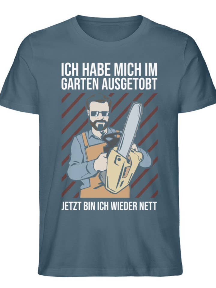 GARTENFAN - Wholesale Screen Printed T-Shirt - Men's - Off steam in the garden - men's premium organic shirt2