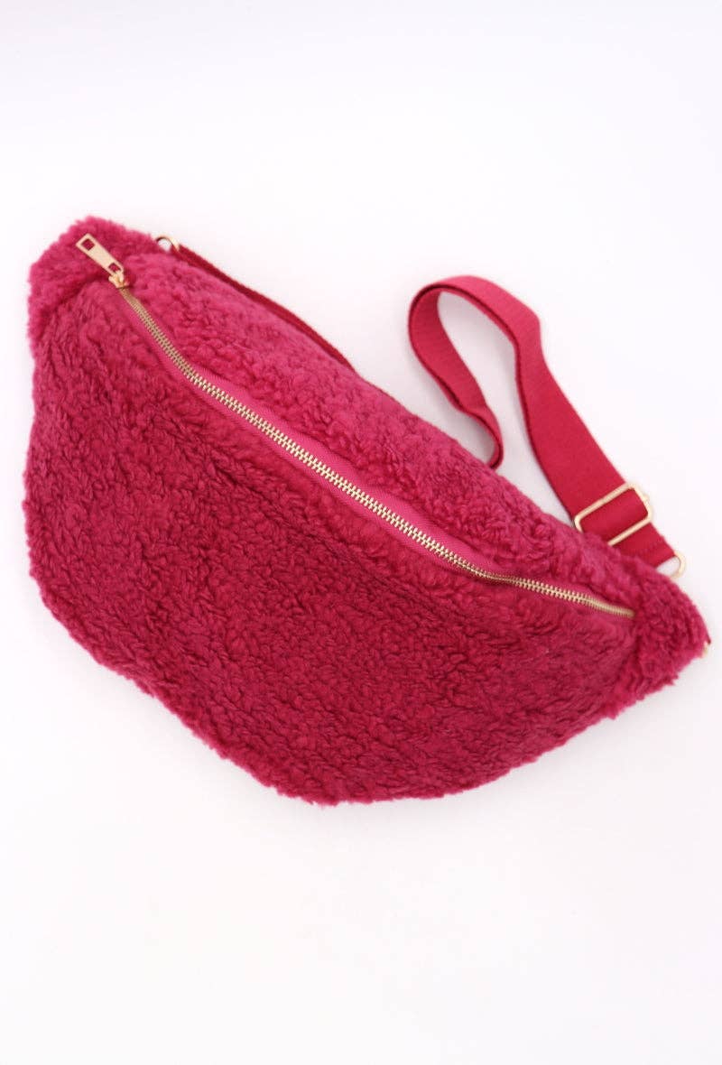 LIL' MOON - Venta al por mayor Riñonera - Mujer - Cangurera #LM2023 -22 efecto piel de oveja con cierre y bolsillos4