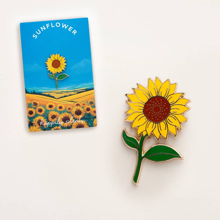 Happily Plants - Wholesale Lapel Pin/Button - Sunflower Lapel Pin, Garden Plant Flower Farm Gifts1