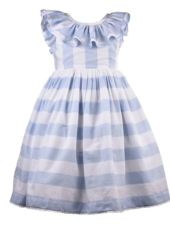 CK 3955 VESTIDO LISTRADO AZUL por atacado de Cotton Kids