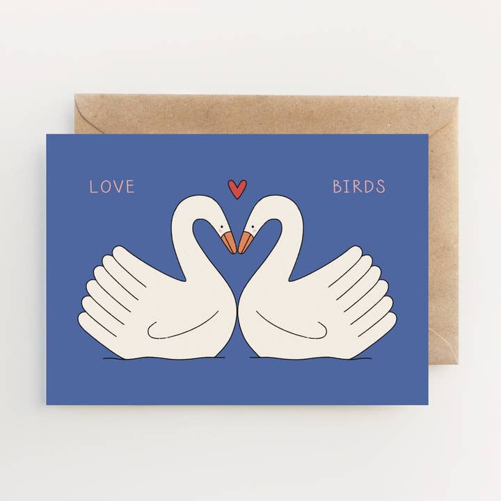 Love Birds Valentine / Anniversary Card for wholesale by Hollie Fuller