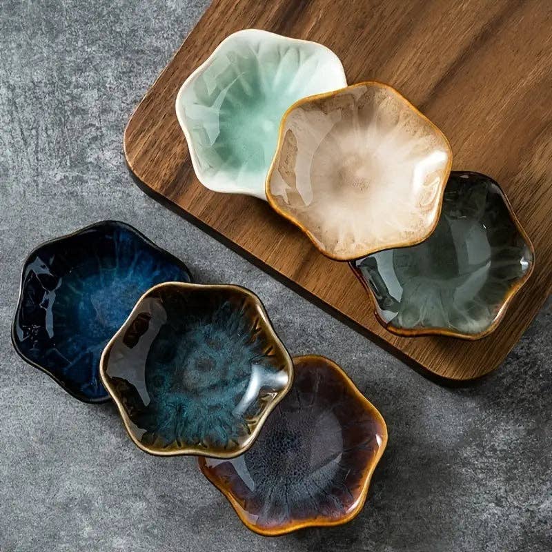 Huis Van Merken - Vente Bols à condiments/sauces - 6 assiettes à tremper japonaises – Petites assiettes en céramique pour sauce soja et assaisonnements1