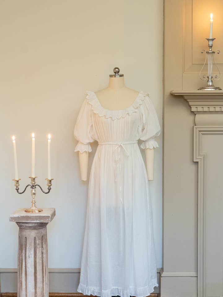 The Elizabeth Nightgown in Crème for wholesale by White Sparrow Farmacy