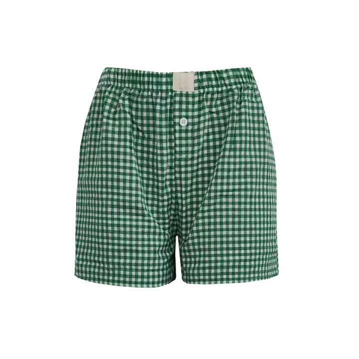 Rosa Clothing - Wholesale Lounge Shorts - Women's - Lysandra Gingham Pull-On Boxer Shorts11