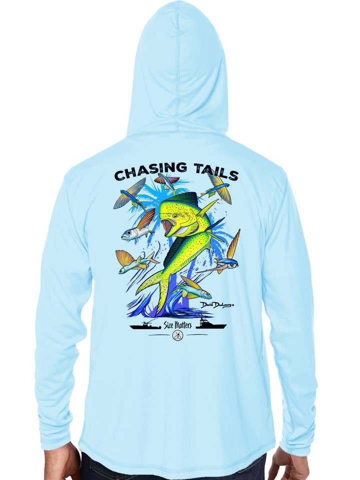 Men's Chasing Tails Mahi Arctic Blue Performance Hoodie for wholesale by David Dunleavy