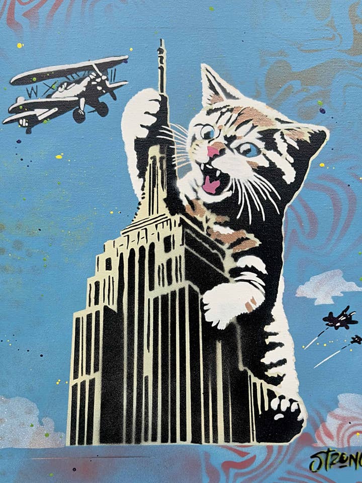 Home Decor, Wall Art, Gifts For Her -"Kitty Kong" Art Prints for wholesale by Art For Dudes