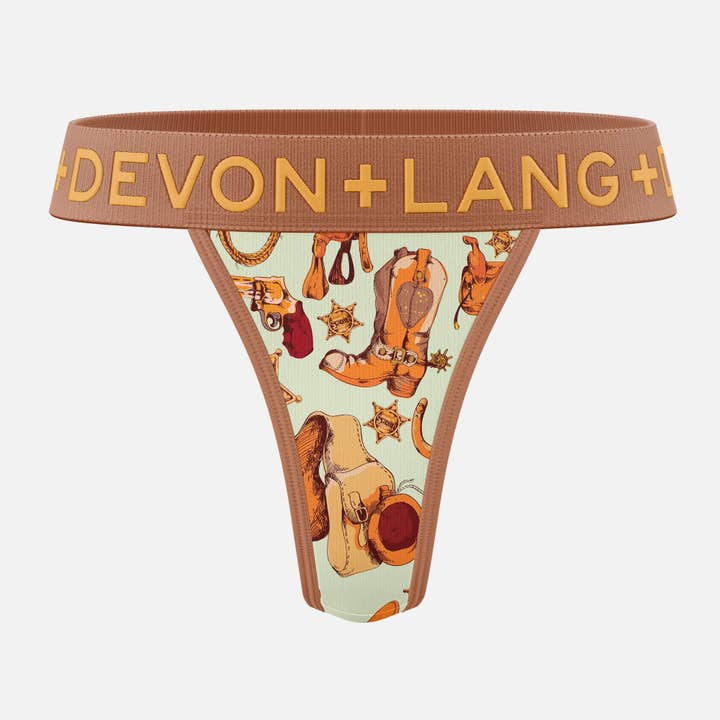 Devon + Lang - Wholesale Underwear - Women's - Originals Bria V-Thong - Saddle Up