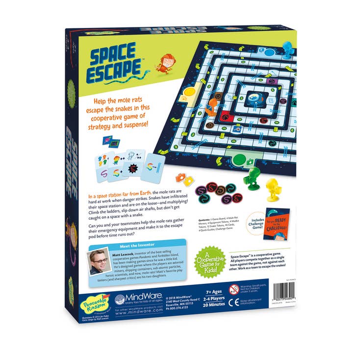 Just Imagine Toys – wholesale Board game – Cooperative Game - Peaceable Kingdom Space Escape