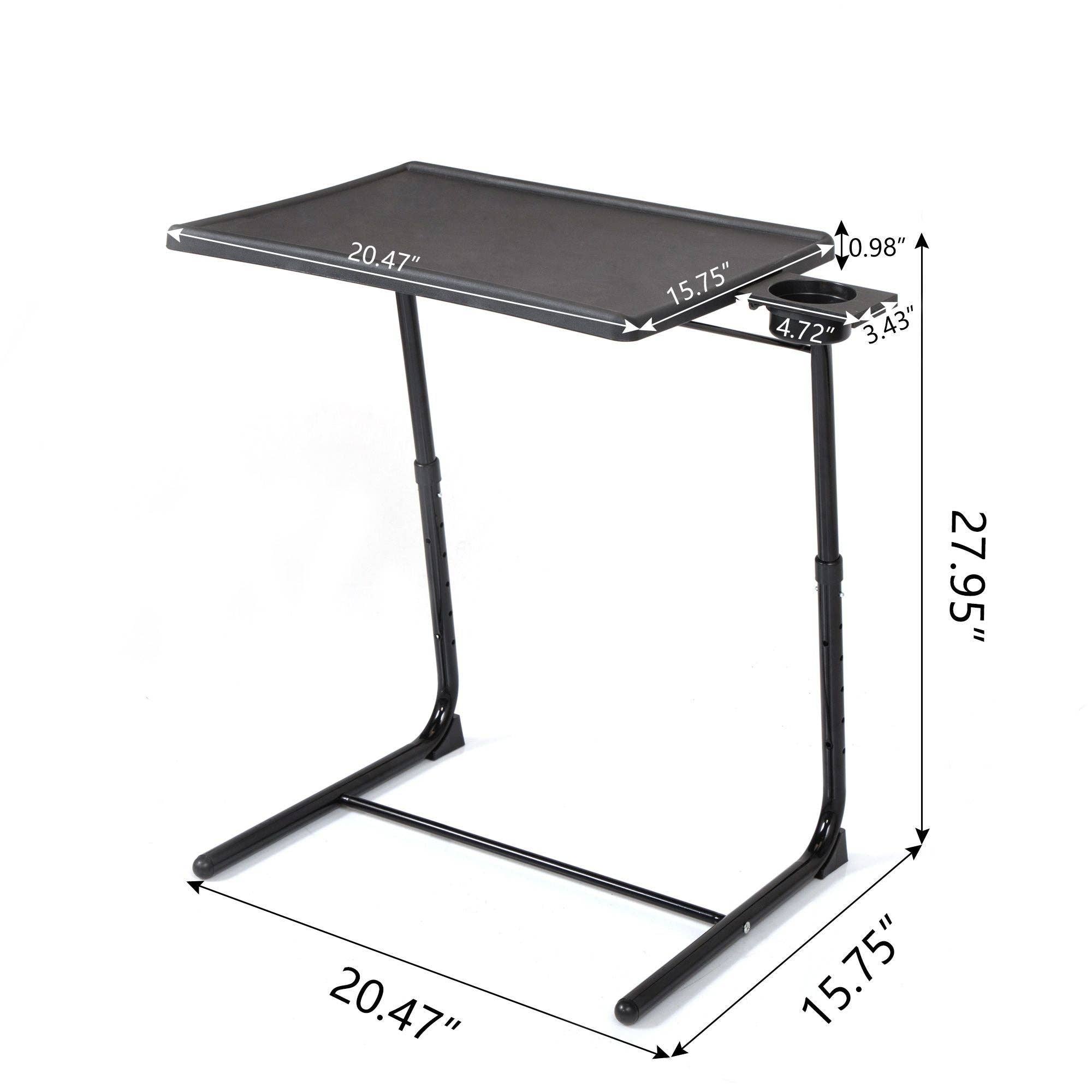 Hard Rock Health Stores - Vente Tables d'appoint - Plateau TV réglable avec porte-gobelet ; table de dîner pliable avec 6 réglages de hauteur et 3 angles d'inclinaison18
