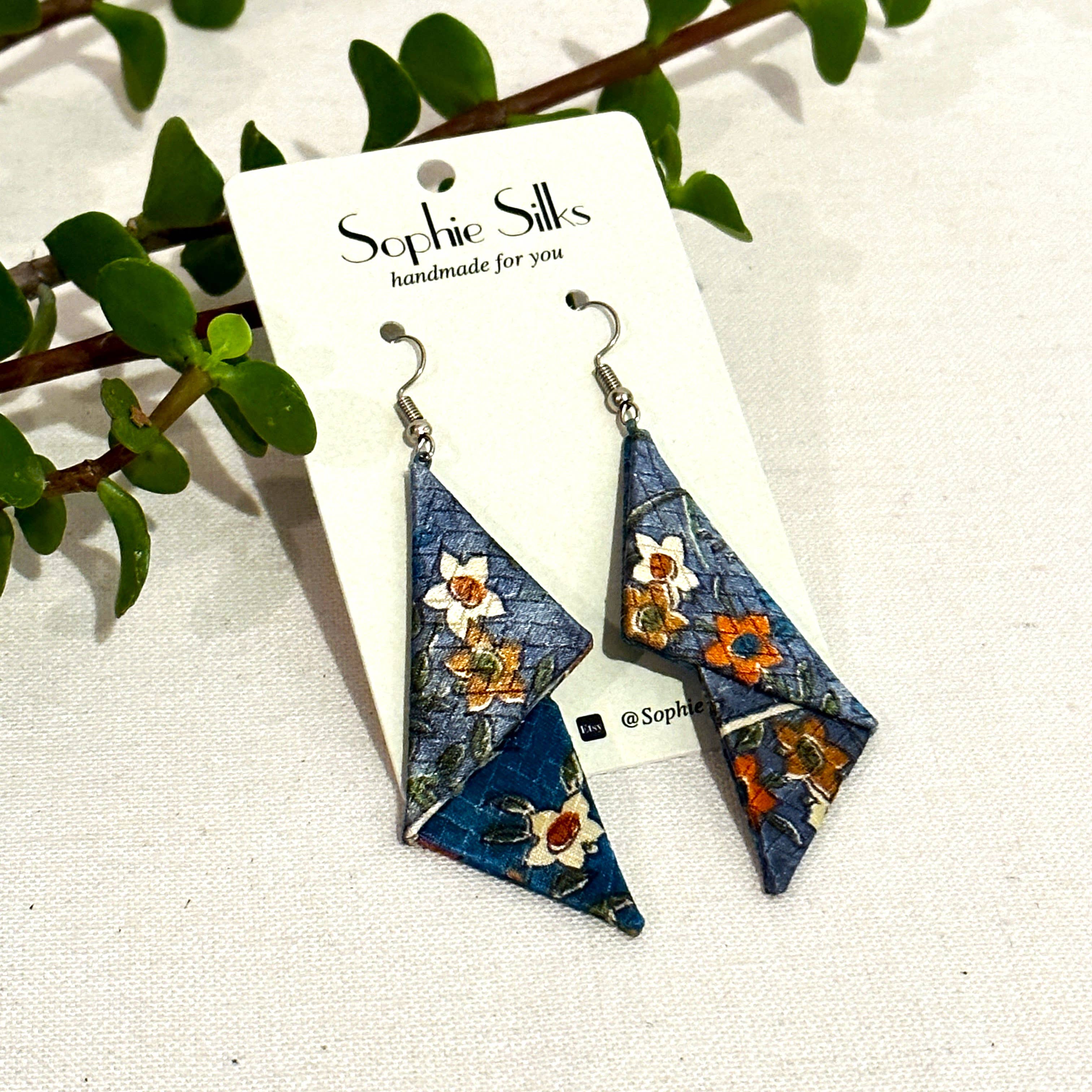 Sophie Silks - Vente Boucles d'oreilles pendantes - Boucles d'oreilles kimono empilées5