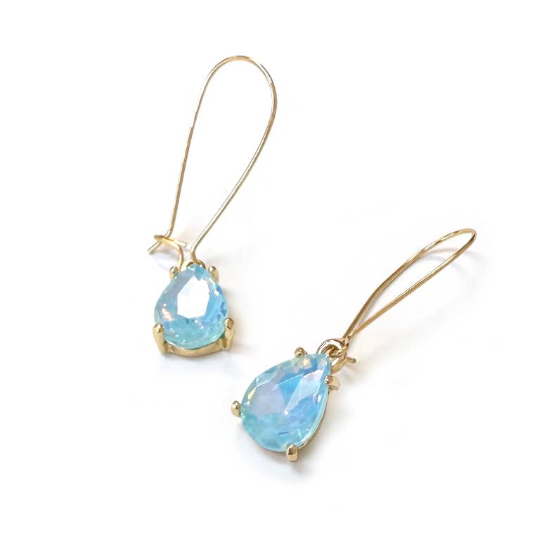 StarryNYC - Wholesale Dangle Earrings - Midi Size Teardrop 5A Grade Glass Drop Kidney Wire Earrings17