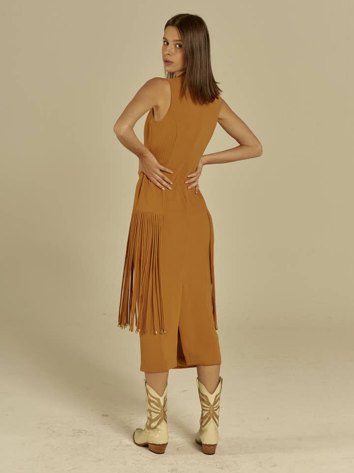 Vaquera Fringe Midi Dress for wholesale by Manifiesto