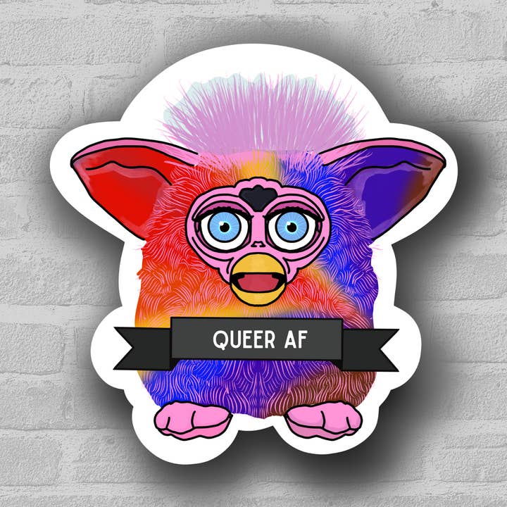 3" Queer AF Furby Sticker for wholesale by the weird emporium