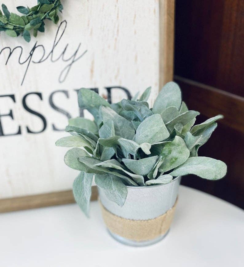 Angel Isabella - Venta al por mayor Plantas artificiales - Oreja de cordero artificial realista flocada de 14»5