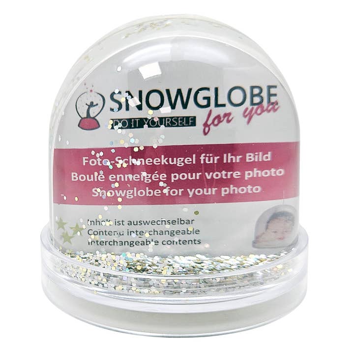 Foto-sneeuwbol - zilver goud glitter voor wholesale door Schneekugelhaus