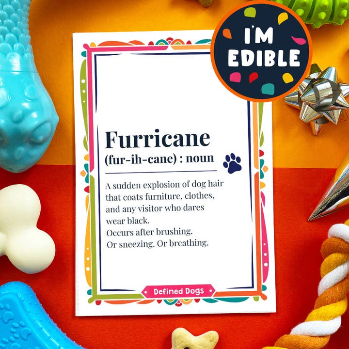 Furricane Tarjeta comestible para perros para venta al por mayor de Scoff Paper