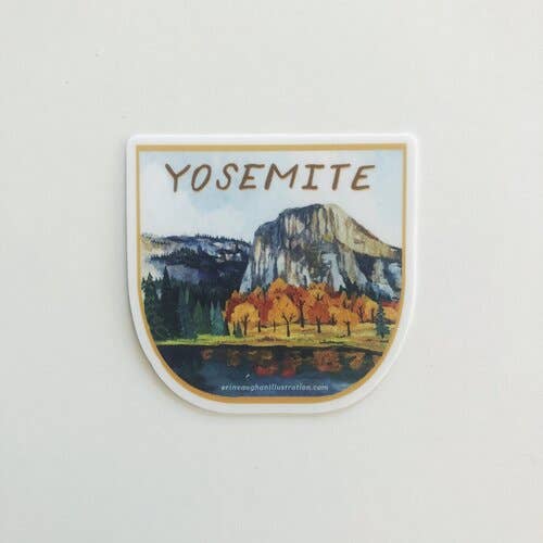 Yosemite Shield-sticker voor wholesale door Erin Vaughan Illustration