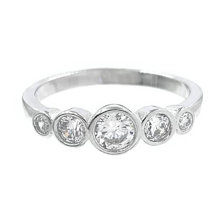 925 Sterling Silver CZ Half Eternity Ring for wholesale by Nisso & Co. NYC Jewelry Wholesale