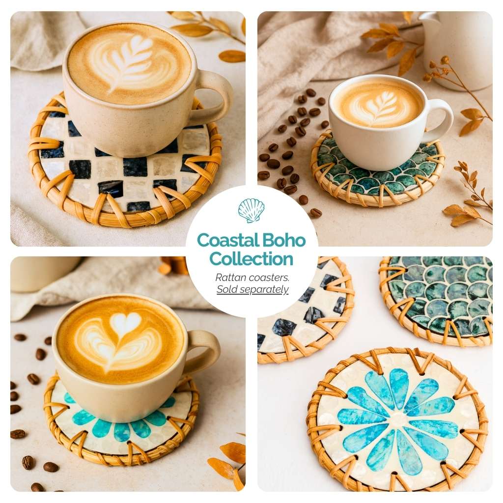 Jungle Culture – wholesale Coasters – Drinks Coasters - Natural Round Kitchen Coaster (Set of 6)6