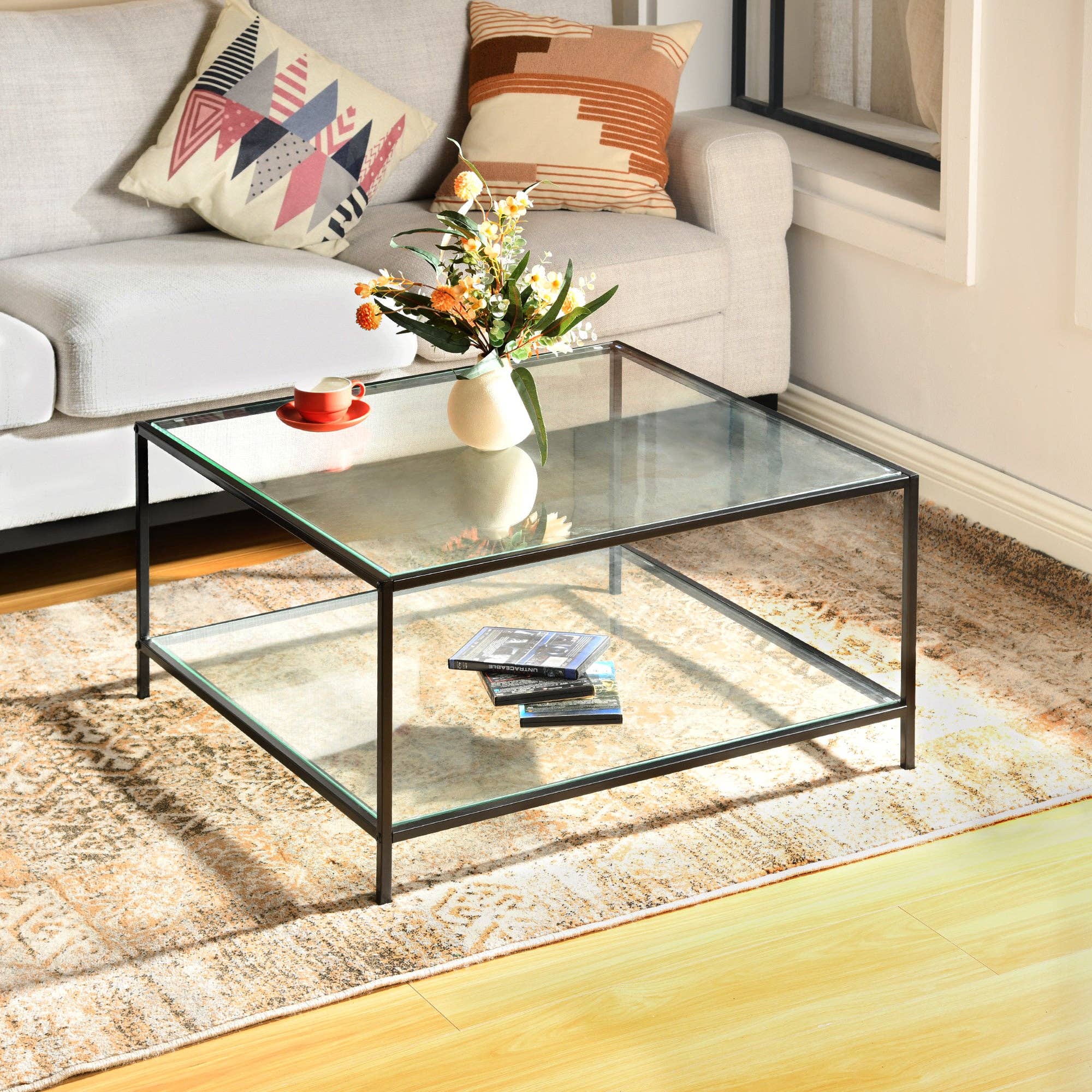 Urban Meuble – wholesale Soffbord – Soffbord i glas och svart metall HUDD LMKZ10