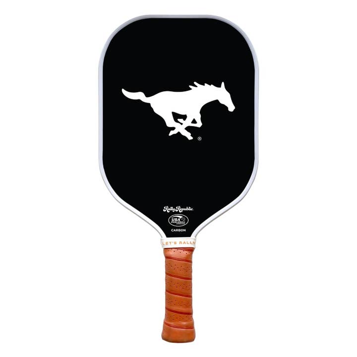 SMU Mustangs Sort Hvid Mustang Mark Pickleball Padle (B2B) for engroshandel hos Rally Republic
