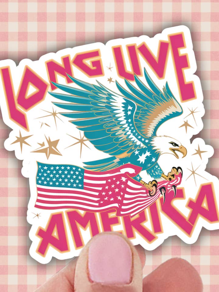 Lang leve Amerika patriottische vinylsticker, waterbestendig voor wholesale door Lalatina Shop